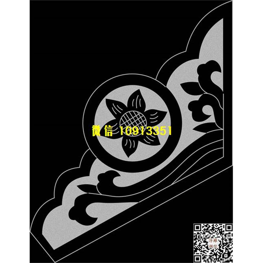 精雕图53墓碑抱鼓精雕图线雕图线条图单线铣底图_电脑雕刻plt文泰矢量图精雕图浮雕图